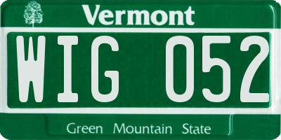 VT license plate WIG052