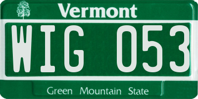 VT license plate WIG053