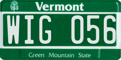 VT license plate WIG056