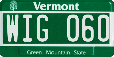 VT license plate WIG060