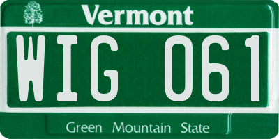 VT license plate WIG061