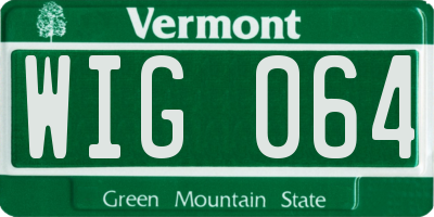 VT license plate WIG064