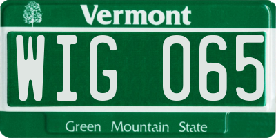 VT license plate WIG065