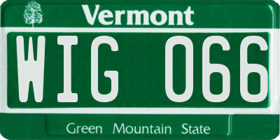 VT license plate WIG066