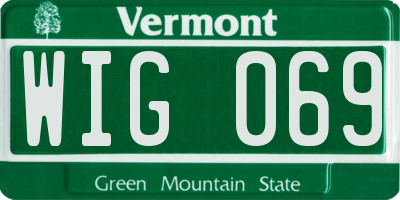VT license plate WIG069