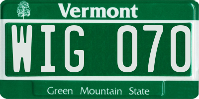 VT license plate WIG070