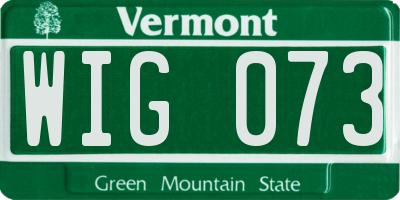 VT license plate WIG073