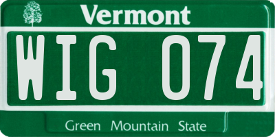 VT license plate WIG074