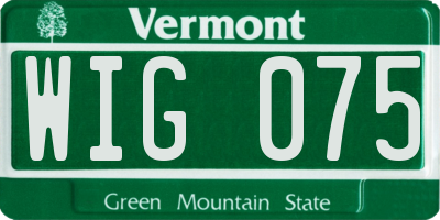 VT license plate WIG075