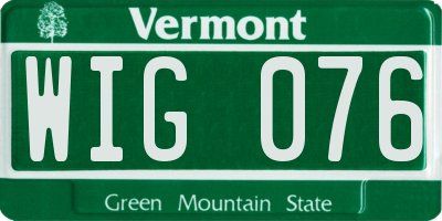 VT license plate WIG076