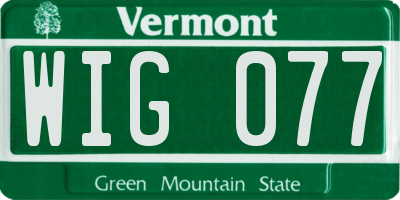 VT license plate WIG077