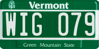 VT license plate WIG079