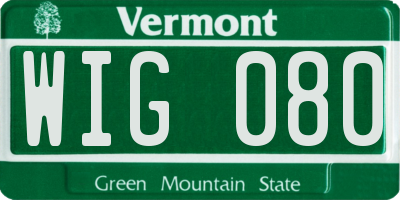 VT license plate WIG080