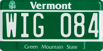 VT license plate WIG084
