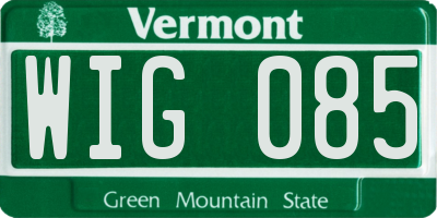 VT license plate WIG085