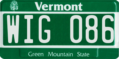 VT license plate WIG086