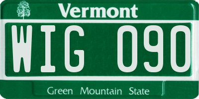VT license plate WIG090