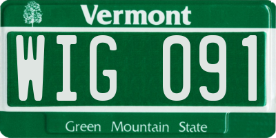 VT license plate WIG091