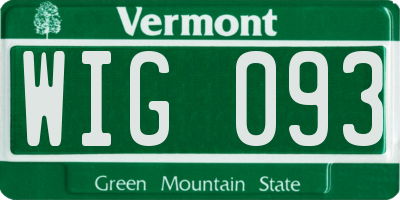 VT license plate WIG093