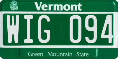 VT license plate WIG094
