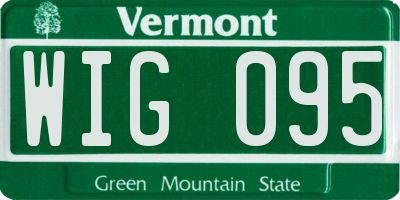 VT license plate WIG095