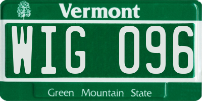 VT license plate WIG096