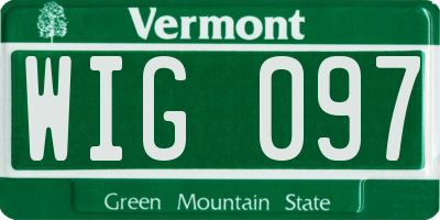 VT license plate WIG097