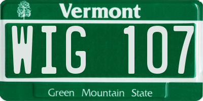 VT license plate WIG107