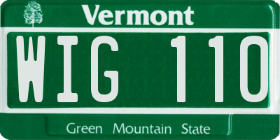 VT license plate WIG110