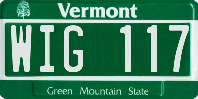 VT license plate WIG117