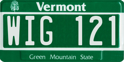 VT license plate WIG121