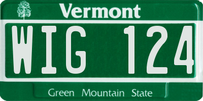 VT license plate WIG124