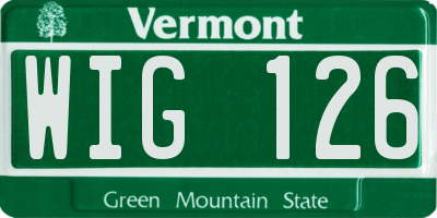 VT license plate WIG126