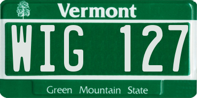 VT license plate WIG127