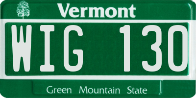 VT license plate WIG130