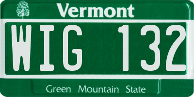 VT license plate WIG132