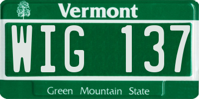 VT license plate WIG137