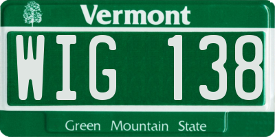 VT license plate WIG138