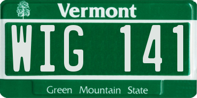 VT license plate WIG141