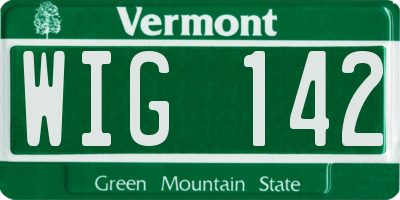 VT license plate WIG142