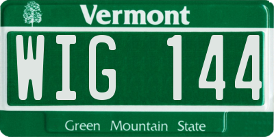 VT license plate WIG144