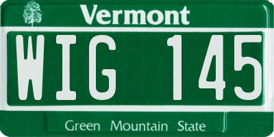VT license plate WIG145