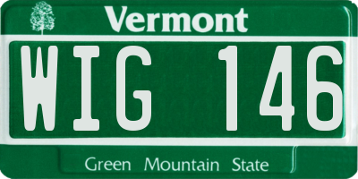 VT license plate WIG146