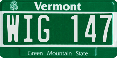 VT license plate WIG147