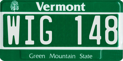 VT license plate WIG148