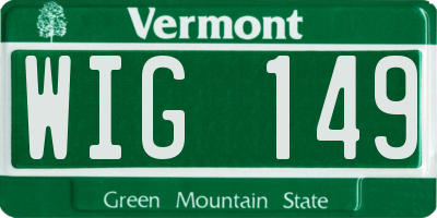 VT license plate WIG149