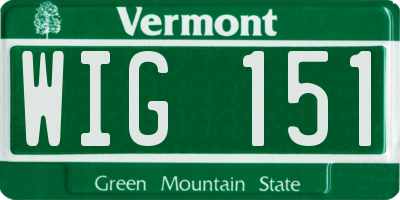 VT license plate WIG151