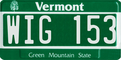 VT license plate WIG153