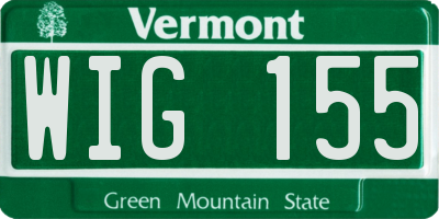 VT license plate WIG155