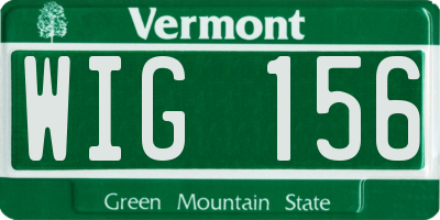 VT license plate WIG156